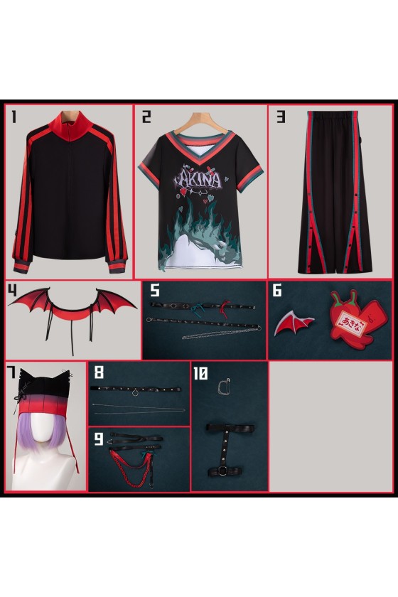 2XXT Cosplay Vtuber Virtual YouTuber Saegusa Akina Devil's Nightmare Cosplay Costume
